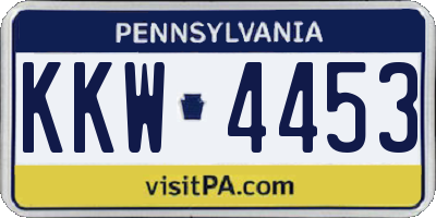 PA license plate KKW4453
