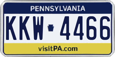 PA license plate KKW4466