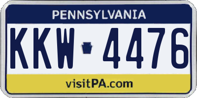 PA license plate KKW4476