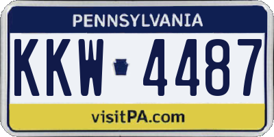 PA license plate KKW4487