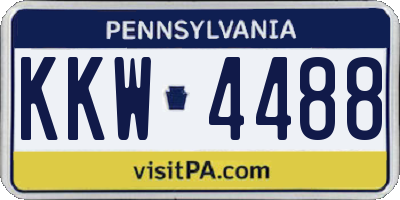 PA license plate KKW4488