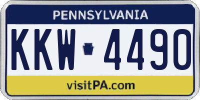 PA license plate KKW4490