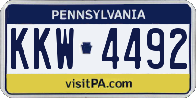 PA license plate KKW4492