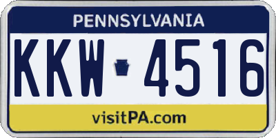 PA license plate KKW4516