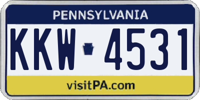 PA license plate KKW4531