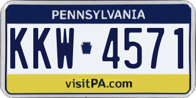 PA license plate KKW4571