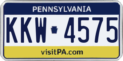 PA license plate KKW4575