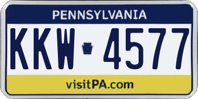 PA license plate KKW4577
