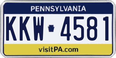 PA license plate KKW4581