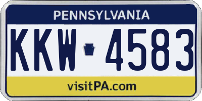 PA license plate KKW4583