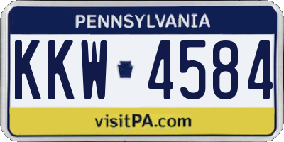 PA license plate KKW4584