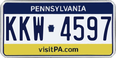 PA license plate KKW4597