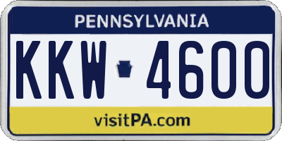 PA license plate KKW4600