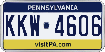 PA license plate KKW4606