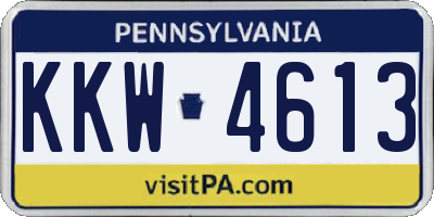 PA license plate KKW4613