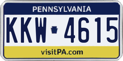 PA license plate KKW4615