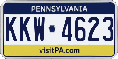 PA license plate KKW4623