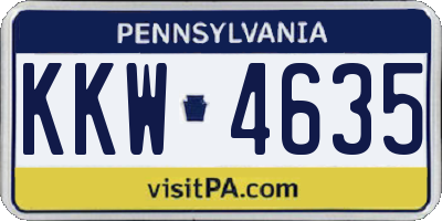 PA license plate KKW4635
