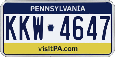 PA license plate KKW4647