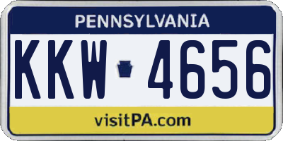 PA license plate KKW4656