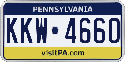 PA license plate KKW4660