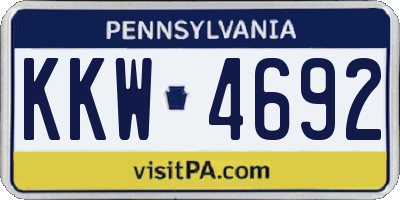PA license plate KKW4692