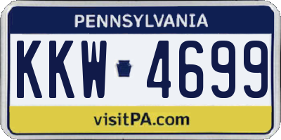 PA license plate KKW4699