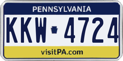 PA license plate KKW4724