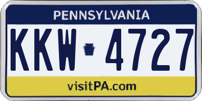 PA license plate KKW4727