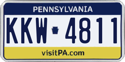 PA license plate KKW4811