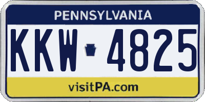 PA license plate KKW4825