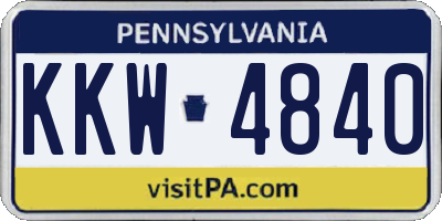 PA license plate KKW4840