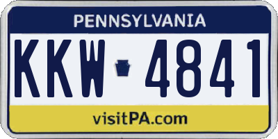 PA license plate KKW4841