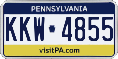 PA license plate KKW4855