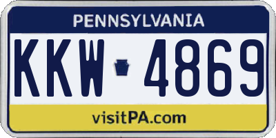 PA license plate KKW4869