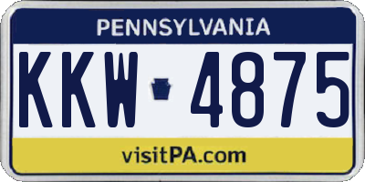 PA license plate KKW4875
