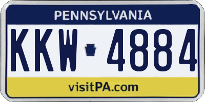 PA license plate KKW4884