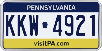 PA license plate KKW4921