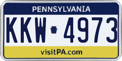 PA license plate KKW4973