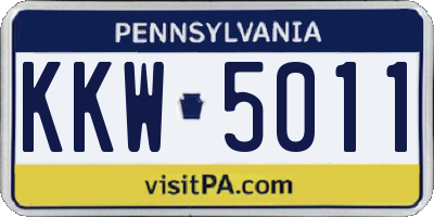 PA license plate KKW5011