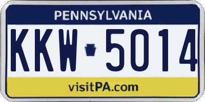 PA license plate KKW5014