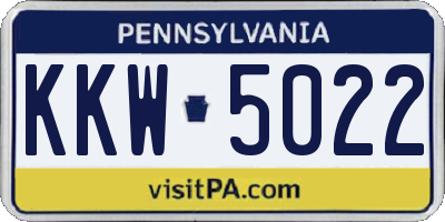 PA license plate KKW5022