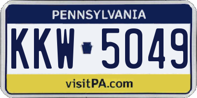 PA license plate KKW5049