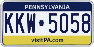 PA license plate KKW5058