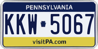 PA license plate KKW5067