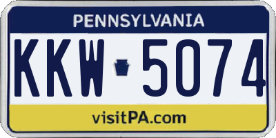 PA license plate KKW5074