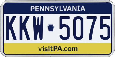 PA license plate KKW5075