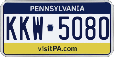 PA license plate KKW5080