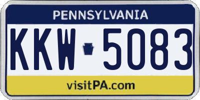 PA license plate KKW5083