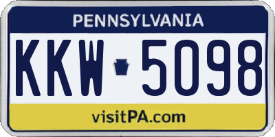 PA license plate KKW5098